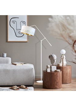 Biała lampa podłogowa na wysięgniku ruchomym LIBERIA GLAM do czytania ze sklepu Lysne w kategorii Lampy podłogowe - zdjęcie 181859659