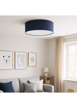 Geometryczna lampa sufitowa z granatowym abażurem DUBAJ fi - 60 cm ze sklepu Lysne w kategorii Lampy sufitowe - zdjęcie 181859869