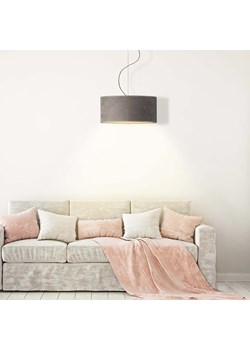 Lampa wisząca z regulacją wysokości HAJFA VELUR fi - 40 cm - kolor szary ze sklepu Lysne w kategorii Lampy wiszące - zdjęcie 181859966