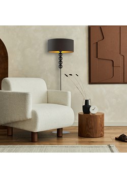 Designerska lampa podłogowa z czarnym abażurem ze złotym wnętrzem BERMUDY GOLD ze sklepu Lysne w kategorii Lampy podłogowe - zdjęcie 181859989