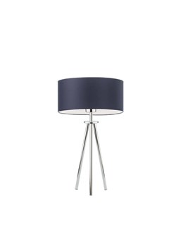 Lampka nocna na trójnogu z abażurem i chromowanym wykończeniem ALTA ze sklepu Lysne w kategorii Lampy stołowe - zdjęcie 181860448
