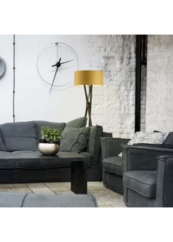 Drewniana lampa stojąca salonu ELX z musztardowym kloszem ze sklepu Lysne w kategorii Lampy podłogowe - zdjęcie 181862299