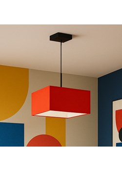 Czerwona lampa wisząca BOGOTA z kwadratowym abażurem - kolor czerwony ze sklepu Lysne w kategorii Lampy wiszące - zdjęcie 181865267