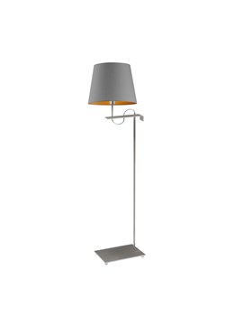 Srebrna lampa stojąca w syulu skandynawskim BATA GOLD z szarym abażurem ze złotym wnętrzem ze sklepu Lysne w kategorii Lampy podłogowe - zdjęcie 181865896