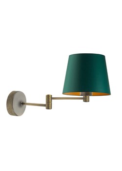 Kinkiet butelkowa zieleń do sypialni LUGO GOLD z regulacją do czytania ze sklepu Lysne w kategorii Lampy ścienne - zdjęcie 181867017