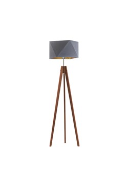 Mahoniowa lampa podłogowa do salonu w stylu rustykalnym  LAGOS GOLD ze sklepu Lysne w kategorii Lampy podłogowe - zdjęcie 181867745