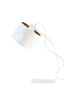 Biało-złota lampka biurkowa metalowa HAGA GLAM w stylu glamour ze sklepu Lysne w kategorii Lampy stołowe - zdjęcie 181868018
