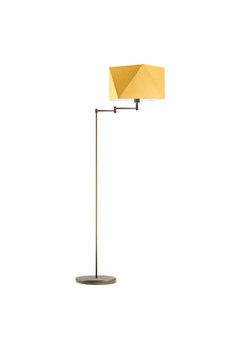 Złota lampa stojąca do sypialni glamour SANTIAGO z musztardowym abażurem ze sklepu Lysne w kategorii Lampy podłogowe - zdjęcie 181869945