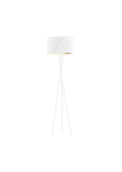Lampa podłogowa trójnóg z białym abażurem DAKAR GOLD ze sklepu Lysne w kategorii Lampy podłogowe - zdjęcie 181870227