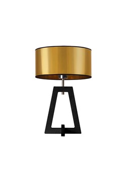 Loftowa lampa stołowa z drewnianą podstawą i złotym kloszem CLIO MIRROR ze sklepu Lysne w kategorii Lampy stołowe - zdjęcie 181870376