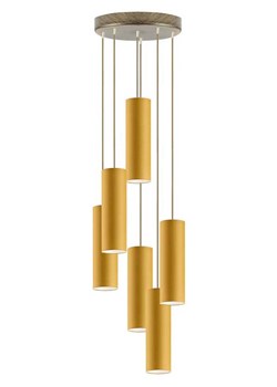 Nowoczesna lampa wisząca kaskadowa MONACO z musztardowymi kloszami ze sklepu Lysne w kategorii Lampy wiszące - zdjęcie 181871728