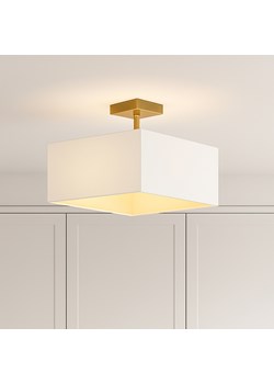 Biała lampa sufitowa do sypialni kwadratowa ALBA GOLD ze sklepu Lysne w kategorii Lampy sufitowe - zdjęcie 181872406
