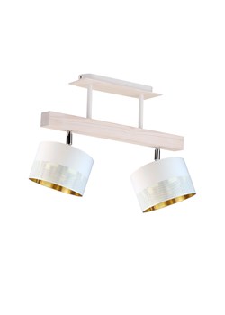 Elegancki drewniany plafon sufitowy w kolorze białym EPIR GLAM z regulacją kąta padania światła ze sklepu Lysne w kategorii Lampy wiszące - zdjęcie 181875326