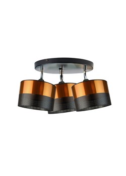 Czarna lampa sufitowa 3-punktowa regulowana na okrągłym stelażu DAKOTA GLAM ze sklepu Lysne w kategorii Lampy sufitowe - zdjęcie 181875497
