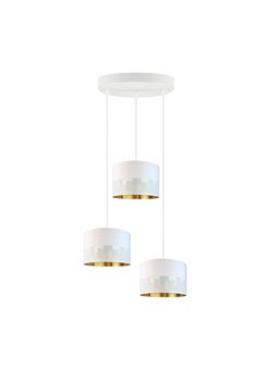 Biała lampa wisząca 3-punktowa na okrągłej podsufitce PUEBLO GLAM ze sklepu Lysne w kategorii Lampy wiszące - zdjęcie 181879059