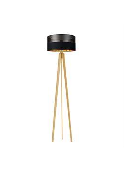 Nowoczesna lampa stojąca z drewna do sypialni MIAMI GLAM z designerskim abażurem ze sklepu Lysne w kategorii Lampy podłogowe - zdjęcie 181879079