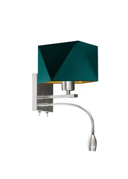 Abażurowa lampa ścienna z dodatkowym panelem LED MESSA GOLD ze sklepu Lysne w kategorii Lampy ścienne - zdjęcie 181880579