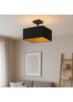 Czarny plafon sufitowy 40x40 cm kwadratowy ALBA GOLD ze sklepu Lysne w kategorii Lampy sufitowe - zdjęcie 181882176