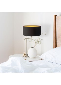 Srebrna lampka nocna do sypialni ALASKA GOLD z designerskim abażurem ze sklepu Lysne w kategorii Lampy stołowe - zdjęcie 181883035