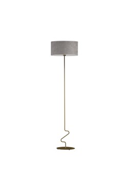 Designerka lampa stojąca z szarym abażurem JERSEY VELUR ze sklepu Lysne w kategorii Lampy podłogowe - zdjęcie 181884065