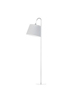 Skandynawska lampa podłogowa na chromowanym stelażu TALLIN z kloszem w kolorze jasnoszarym ze sklepu Lysne w kategorii Lampy podłogowe - zdjęcie 181884105