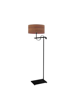 Czarna lampa podłogowa z abażurem fornirowym KAMERUN ECO ze sklepu Lysne w kategorii Lampy podłogowe - zdjęcie 181885709