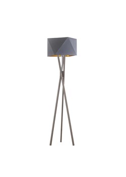 Drewniana lampa podłogowa na trójnogu w stylu skandynawskim TULUZA GOLD ze sklepu Lysne w kategorii Lampy podłogowe - zdjęcie 181885878