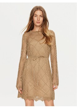 TWINSET Sukienka dzianinowa 241TP3120 Brązowy Regular Fit ze sklepu MODIVO w kategorii Sukienki - zdjęcie 181886198