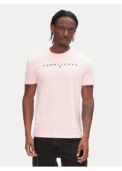 Tommy Jeans T-Shirt Linear Logo DM0DM20744 Różowy Regular Fit ze sklepu MODIVO w kategorii T-shirty męskie - zdjęcie 181886438