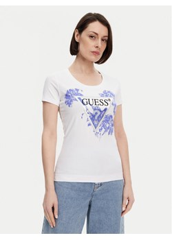 Guess T-Shirt W5GI08 J1314 Biały Slim Fit ze sklepu MODIVO w kategorii Bluzki damskie - zdjęcie 181886968