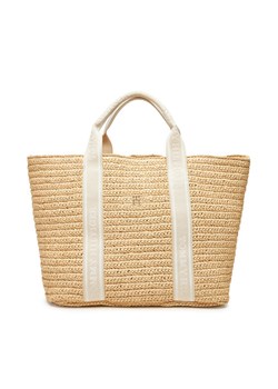 Tommy Hilfiger Torebka Th Spring Logo Tote AW0AW17196 Beżowy ze sklepu MODIVO w kategorii Torby Shopper bag - zdjęcie 181887859