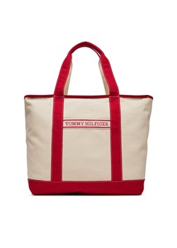 Tommy Hilfiger Torebka Th Summer Canvas Tote AW0AW17421 Beżowy ze sklepu MODIVO w kategorii Torby Shopper bag - zdjęcie 181888538