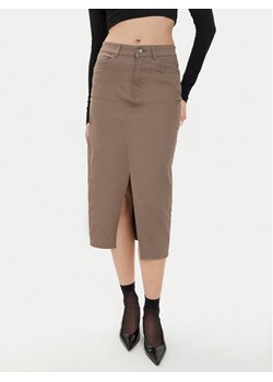 ONLY Spódnica jeansowa Lola 15318146 Brązowy Regular Fit ze sklepu MODIVO w kategorii Spódnice - zdjęcie 181893739