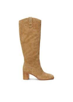 Kozaki Lauren Ralph Lauren 802942520001 Brązowy ze sklepu eobuwie.pl w kategorii Kozaki damskie - zdjęcie 181897049