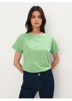 Mohito - Bawełniany zielony t-shirt - neonowy ze sklepu Mohito w kategorii Bluzki damskie - zdjęcie 181910678