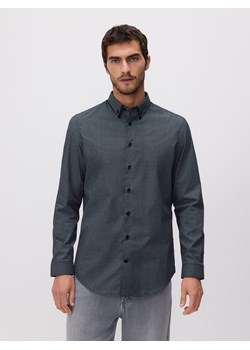 Reserved - Koszula slim fit z bawełną - ciemnoszary ze sklepu Reserved w kategorii Koszule męskie - zdjęcie 181912487