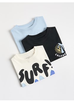 Reserved - Bawełniany t-shirt 3 pack - biały ze sklepu Reserved w kategorii T-shirty chłopięce - zdjęcie 181912665
