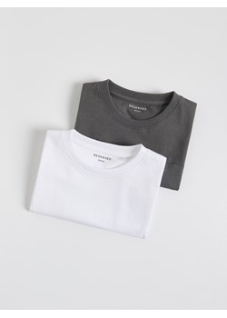 Reserved - Bawełniany t-shirt 2 pack - ciemnoszary ze sklepu Reserved w kategorii T-shirty chłopięce - zdjęcie 181913675