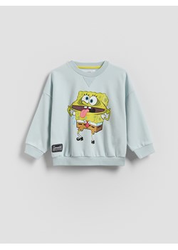 Reserved - Bawełniana bluza SpongeBob - jasnoniebieski ze sklepu Reserved w kategorii Bluzy chłopięce - zdjęcie 181913996