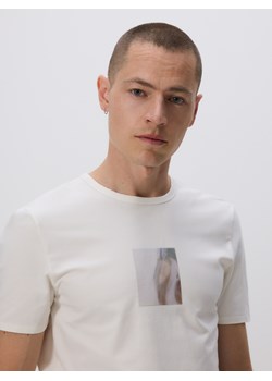 Reserved - T-shirt slim z nadrukiem - biały ze sklepu Reserved w kategorii T-shirty męskie - zdjęcie 181914767