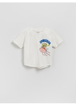 Reserved - T-shirt SpongeBob - złamana biel ze sklepu Reserved w kategorii T-shirty chłopięce - zdjęcie 181915095