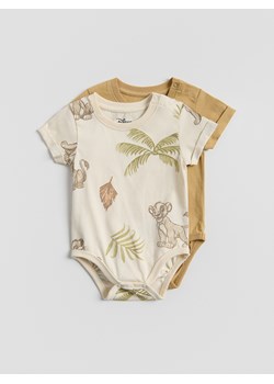 Reserved - Bawełniane body Król Lew 2 pack - kremowy ze sklepu Reserved w kategorii Odzież dla niemowląt - zdjęcie 181915478