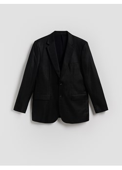 Reserved - Lniana marynarka slim fit - czarny ze sklepu Reserved w kategorii Marynarki męskie - zdjęcie 181916689
