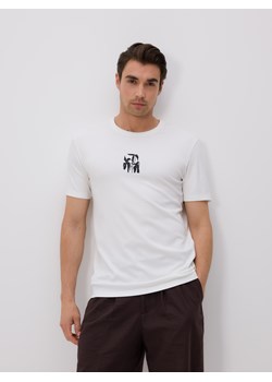 Reserved - T-shirt regular z nadrukiem - złamana biel ze sklepu Reserved w kategorii T-shirty męskie - zdjęcie 181916737