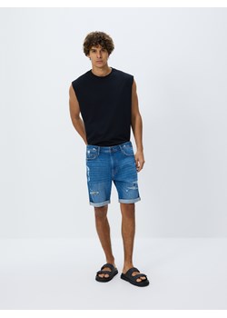 Reserved - Jeansowe szorty slim fit - niebieski ze sklepu Reserved w kategorii Spodenki męskie - zdjęcie 181917447