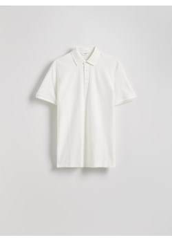 Reserved - Strukturalne polo regular fit - złamana biel ze sklepu Reserved w kategorii T-shirty męskie - zdjęcie 181917587