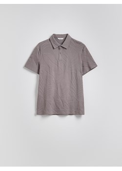 Reserved - Koszulka polo regular ze wzorem - ciemnoszary ze sklepu Reserved w kategorii T-shirty męskie - zdjęcie 181917636