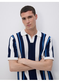 Reserved - Ażurowy sweter polo - wielobarwny ze sklepu Reserved w kategorii T-shirty męskie - zdjęcie 181917929