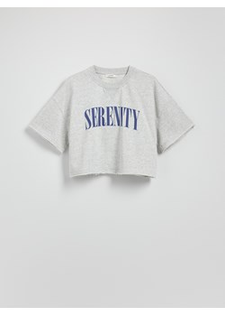 Reserved - T-shirt z nadrukiem - jasnoszary ze sklepu Reserved w kategorii Bluzki damskie - zdjęcie 181918319