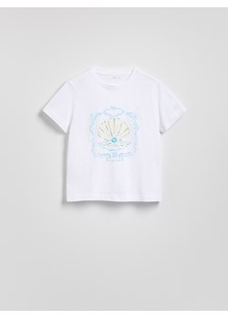 Reserved - T-shirt z ozdobnym nadrukiem - biały ze sklepu Reserved w kategorii Bluzki damskie - zdjęcie 181918555
